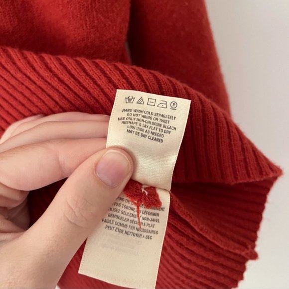 Anthropologie Moth Burnt Orange Balloon Sleeve Crewneck Cabin Sweater in - Picture 5 of 6